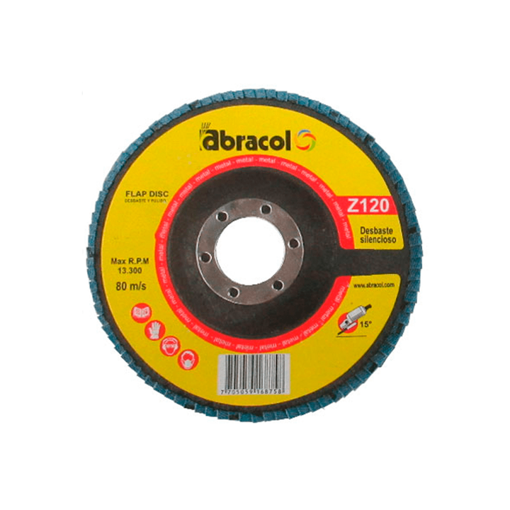 DISCO FLAP 4-1/2" X 7/8" GRANO 120 ABRACOL