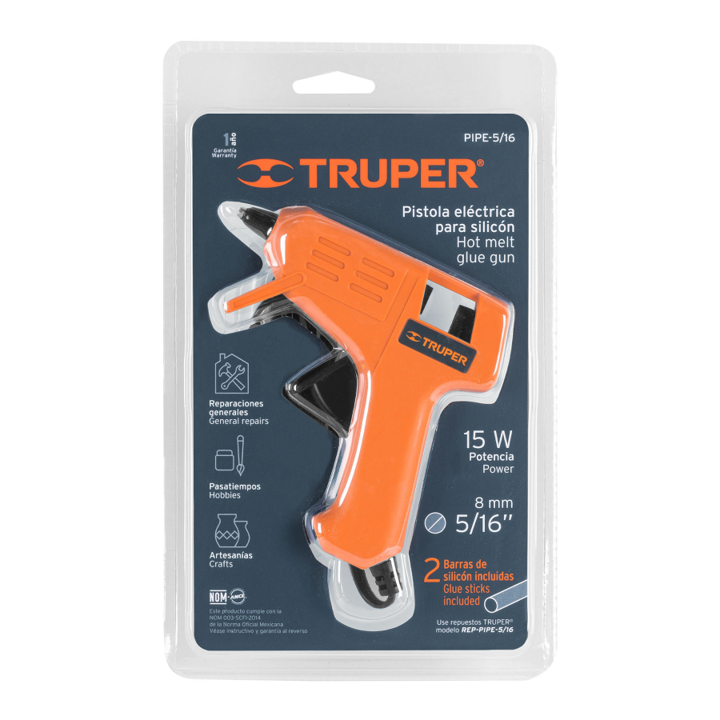 PISTOLA SILICONA 4" X 5/16 15W TRUPER