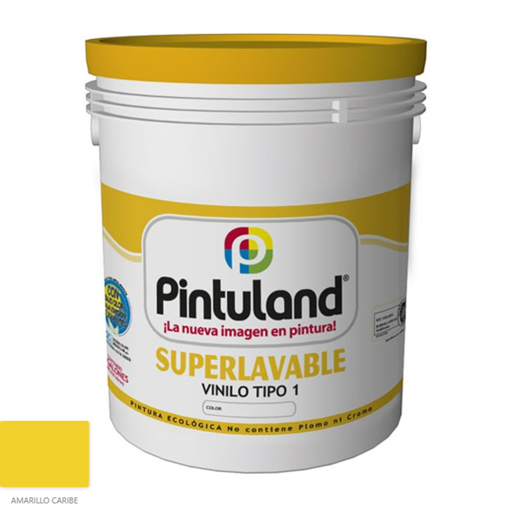 VINILO SUPERLAVABLE AMARILLO CARIBE T1 PINTULAND X 1/4