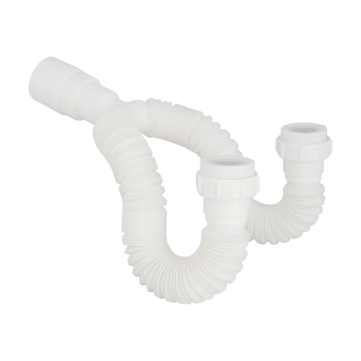 SIFON FLEXIBLE DOBLE BLANCO 1-1/4 BOCCHERINI