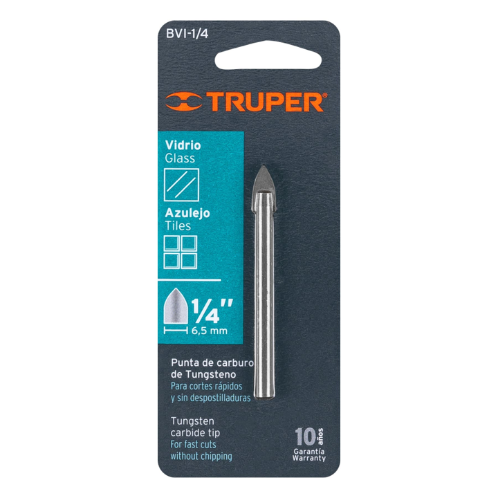 BROCA PARA VIDRIO Y VALDOSA 1/4" (11702) TRUPER
