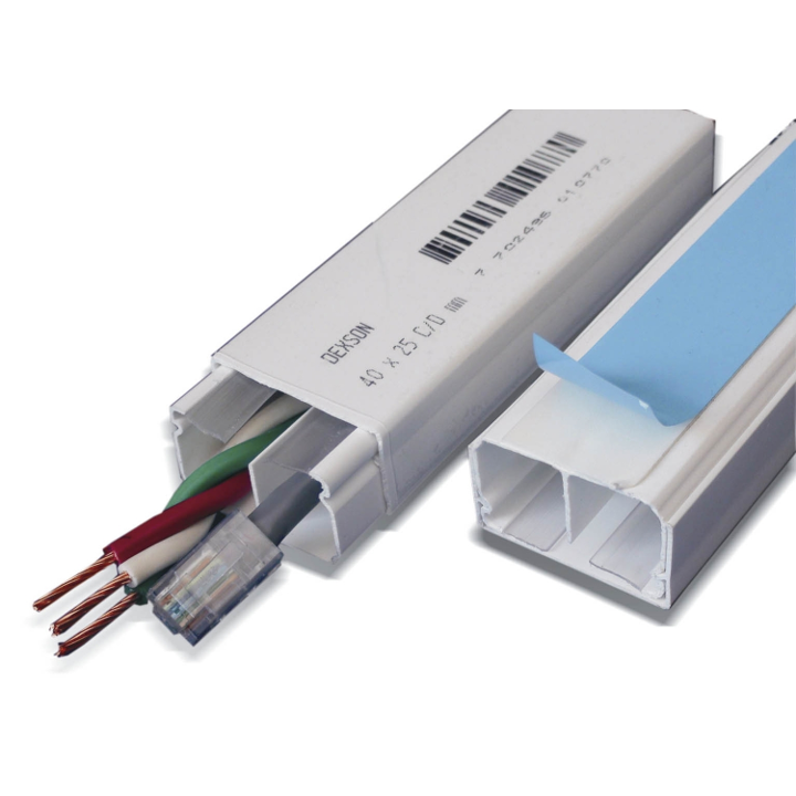 CANALETA PARA CABLES DIVIDIDA 40X25X2M CON ADHESIVO DEXSON