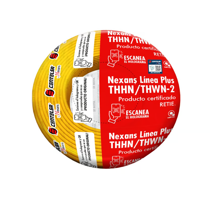 CABLE 7 HILOS CENTELSA #12 AMARILLO X100MT