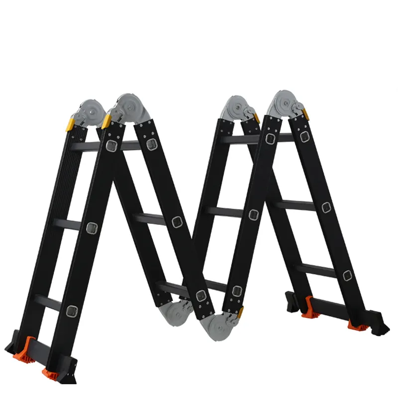 ESCALERA MULTIPOSICIONES 4X3 NEGRA S/PLATAFORMAS DSF-3338
