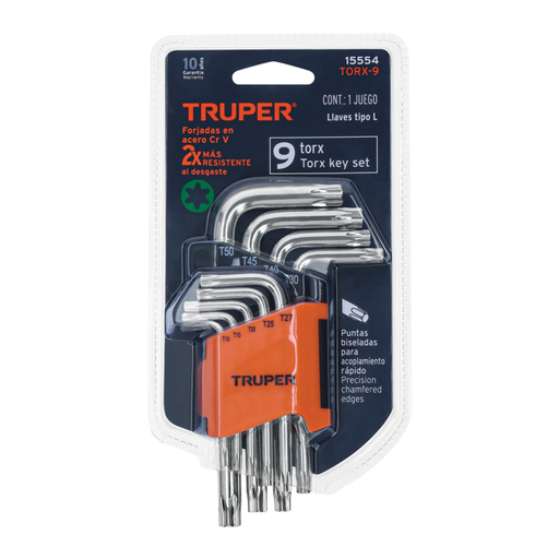 [12531] LLAVE TORX LARGO X9 PCS TRUPER