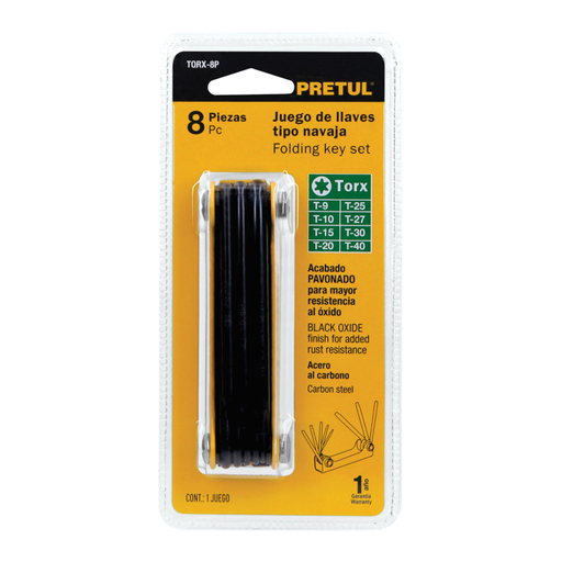 [12537] LLAVES TORX TIPO NAVAJA JUEGO X 8PCS PRETUL 21395