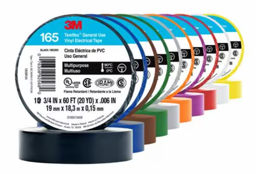 [11176] CINTA AISLANTE 3M 165 TEMFLEX 19MM X 18M COLORES