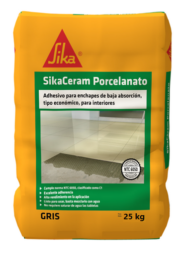 [13796] SIKACERAM PORCELANATO GRIS X 25 KILOS