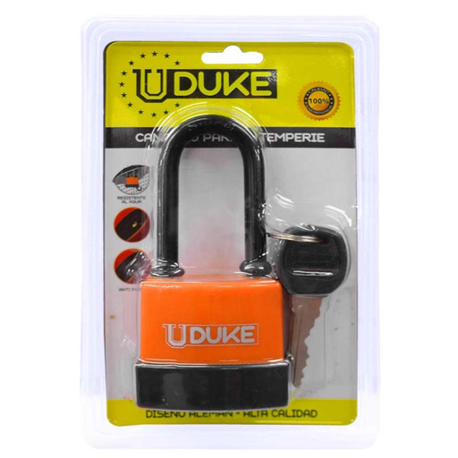 [15977] CANDADO INTERPERIE ARCO L. NARANJA 55MM UDUKE