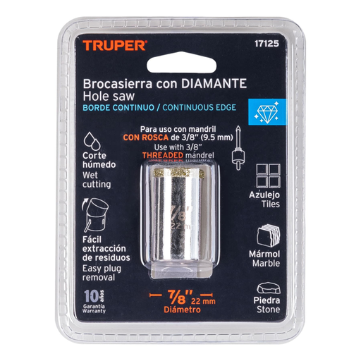 [16958] SIERRA COPA DIAMANTE 7/8" BORDE CONTINUO TRUPER :17125