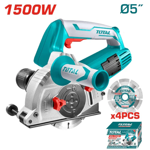 [17362] CORTADORA DE CONCRETO 3-29MM 1500W 9000RPM DISCO 5" 110V/60HZ + CINCEL + ACCES TOTAL TOOLS UTWLC1256