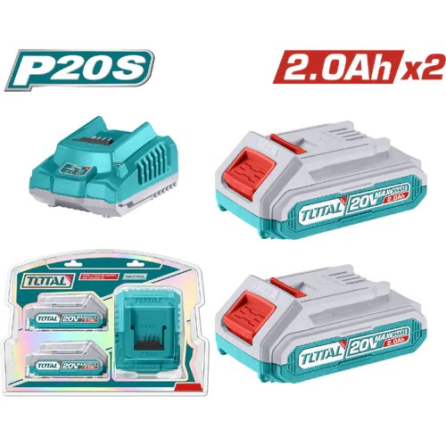 [17831] KIT BATERIAS 20V 2.0A (2) Y CARGADOR TOTAL BLISTER UTFBCPK1222