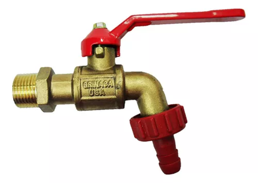 [12048] LLAVE JARDÍN PALANCA BRONCE CON RACOR 1/2" GRINACA